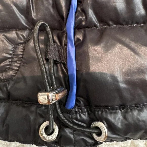 Calvin Klein Black Premium Down puffer Jacket Short, Woman’s Medium zip pocket - Picture 7 of 14